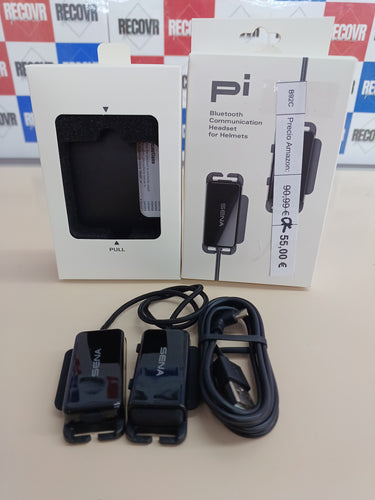 Cascos Ciclismo Intercomunicadores Bluetooth Universales para y Multideporte, Color Negro, Talla Única Sena Pi